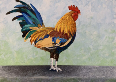 Impasto Rooster in Oil