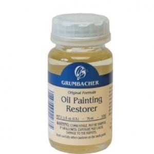 Bottle of Grumbacher Painting Restorer Cleaning Liquid