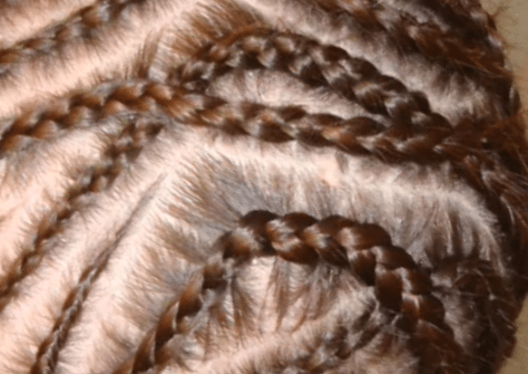 Close up photo of cornrows