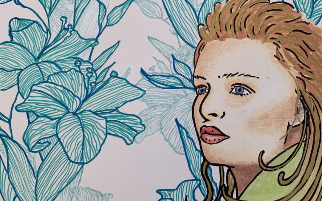 Art Nouveau Portrait in Acrylic
