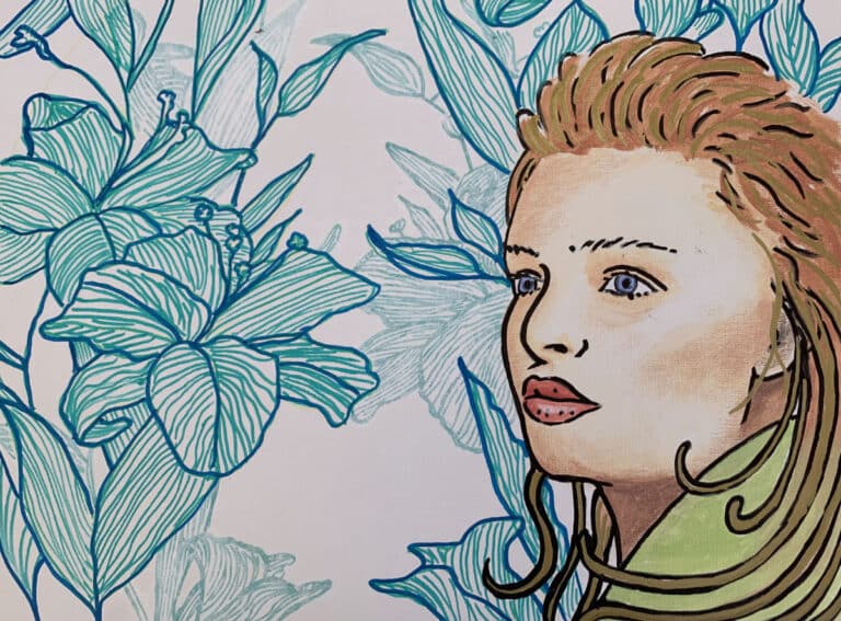 Art Nouveau Portrait in Acrylic