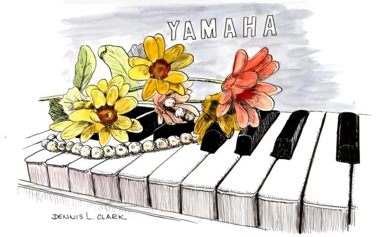 How to Draw Flowers on Piano in Pen and Ink