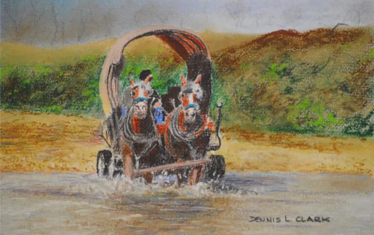How to Draw a Covered Wagon in Pastel