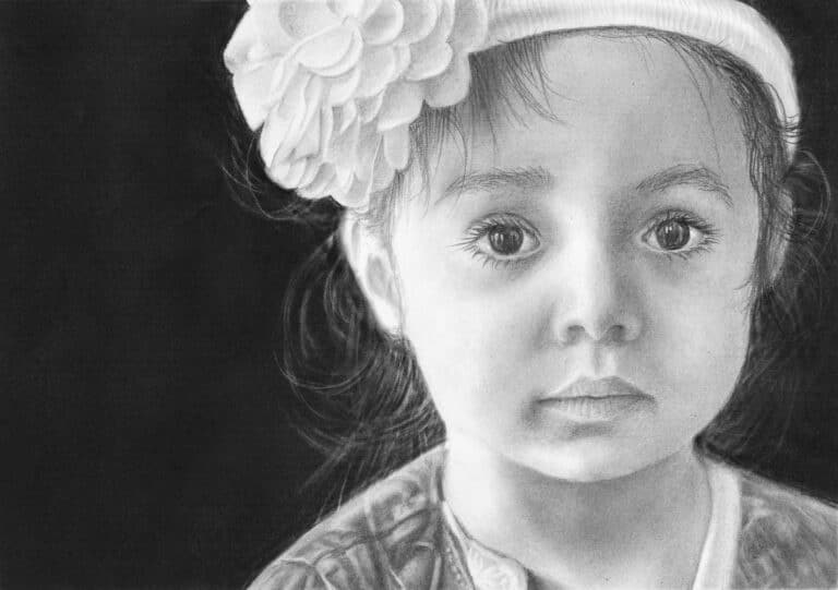 How to Draw a Girl with Flower Portrait