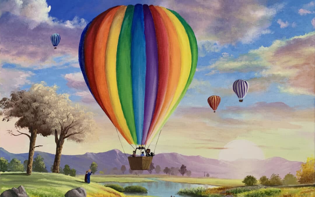 Paint a Hot Air Balloon at Sunrise