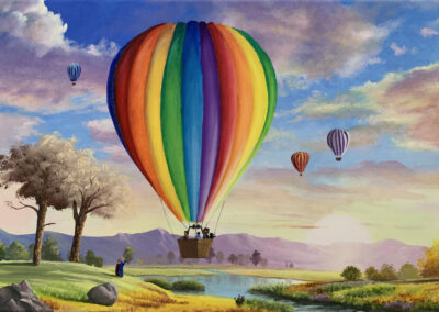 Sunrise Hot Air Balloon Oil Painting Tutorial