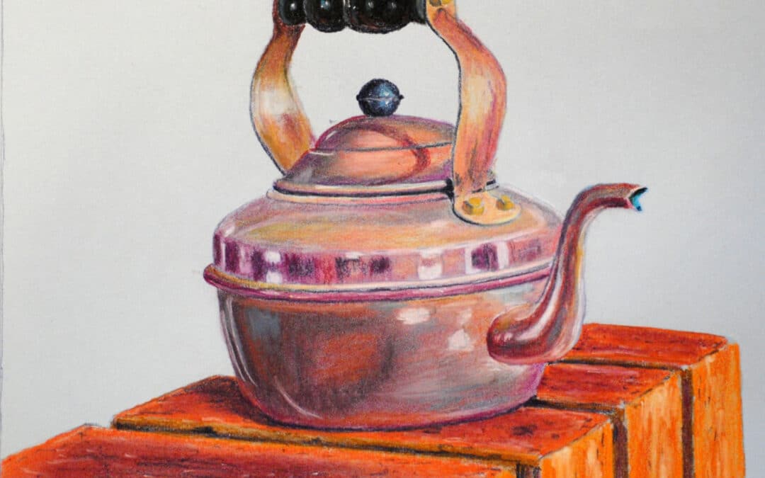 How to Draw a Copper Kettle in Pastel