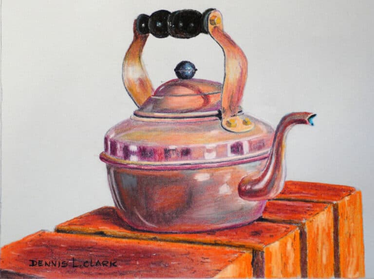 How to Draw a Copper Kettle in Pastel