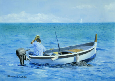 How to Draw a Fisherman in a Boat in Pastel