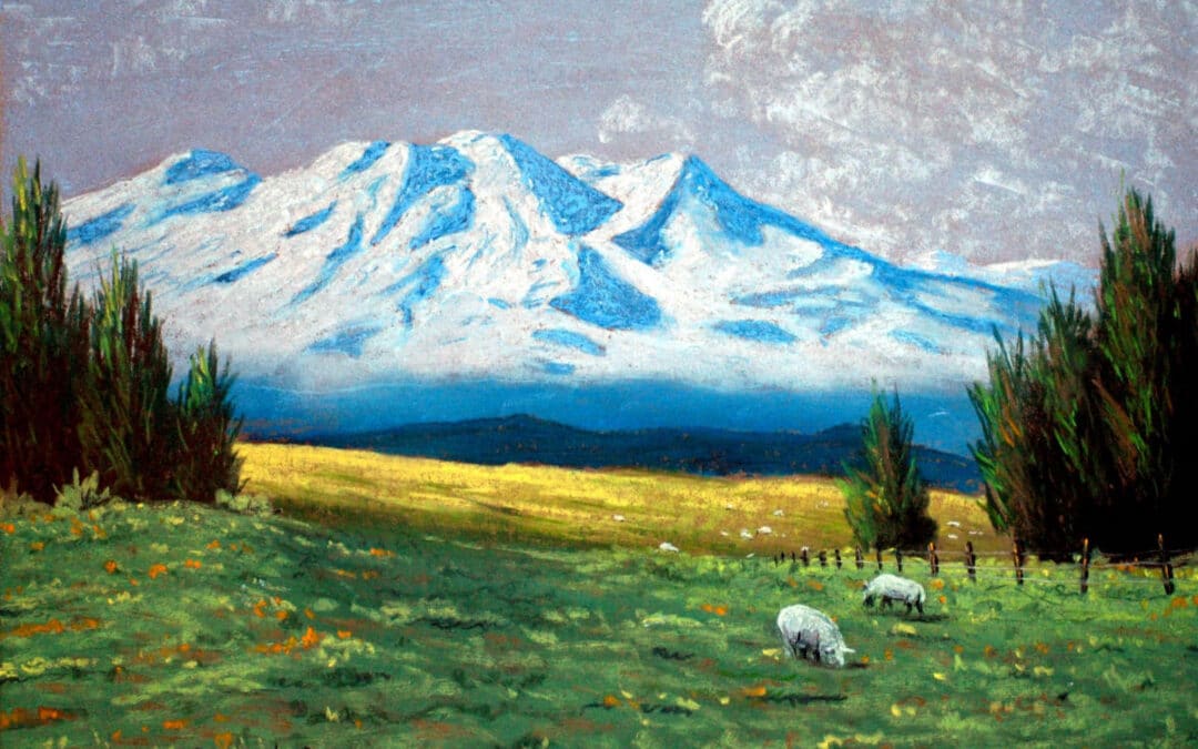 How to Draw a Snow Capped Mountain in Pastel