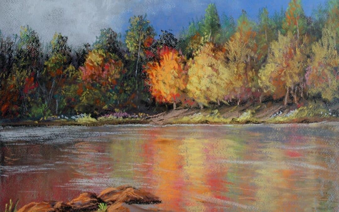How to Draw an Autumn Lake in Pastel