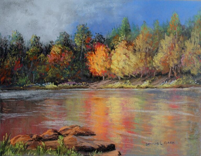 How to Draw an Autumn Lake in Pastel