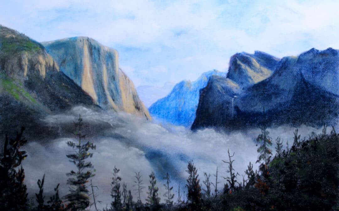 How to Draw Mist in the Valley in Pastel