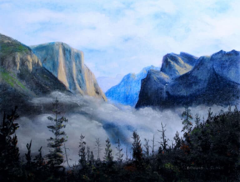 How to Draw Mist in the Valley in Pastel