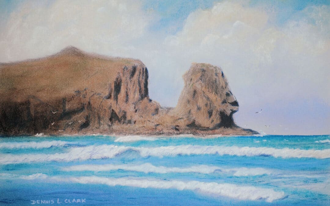 How to Draw Rocks at Beach in Pastels