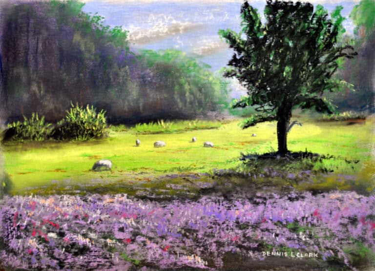 How to Draw Sheep in Pasture in Pastel
