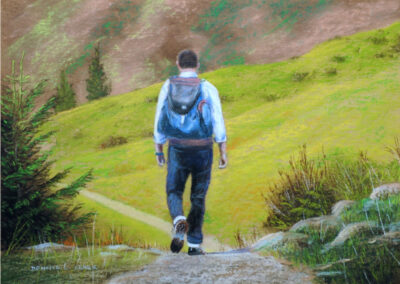 How to Draw The Hiker in Pastel