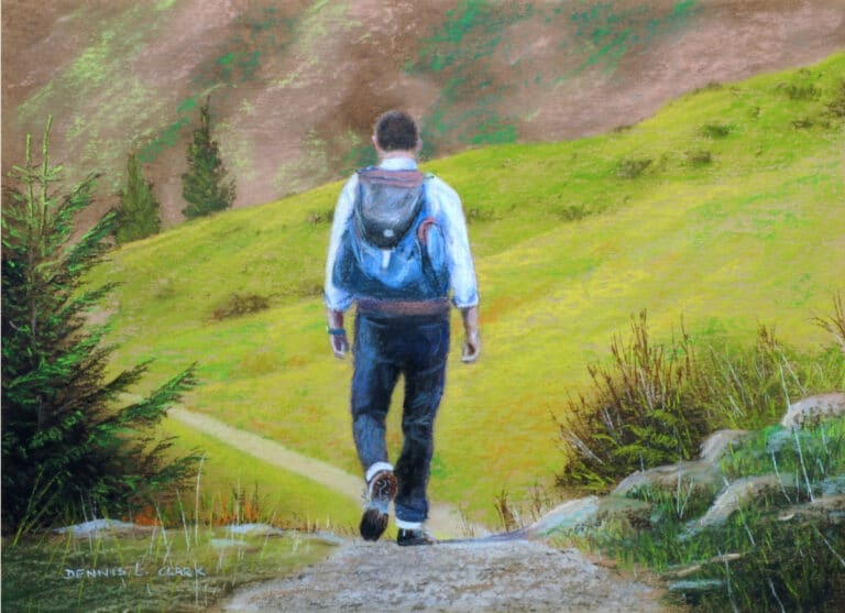 How to Draw The Hiker in Pastel