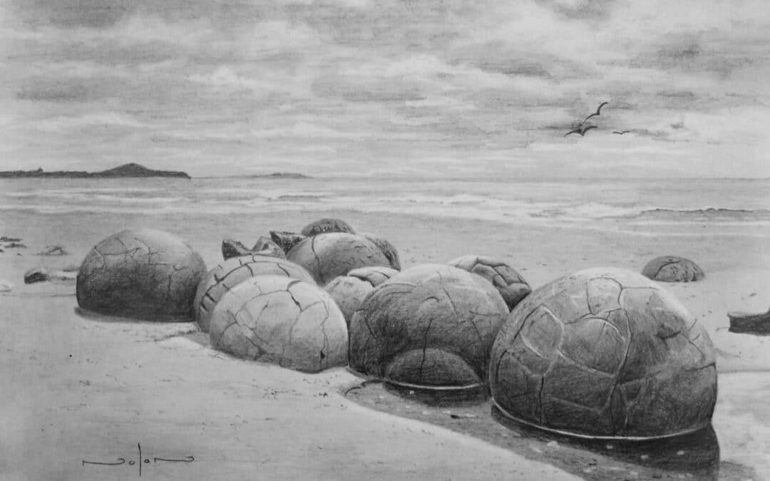 How to Draw the Moeraki Boulders