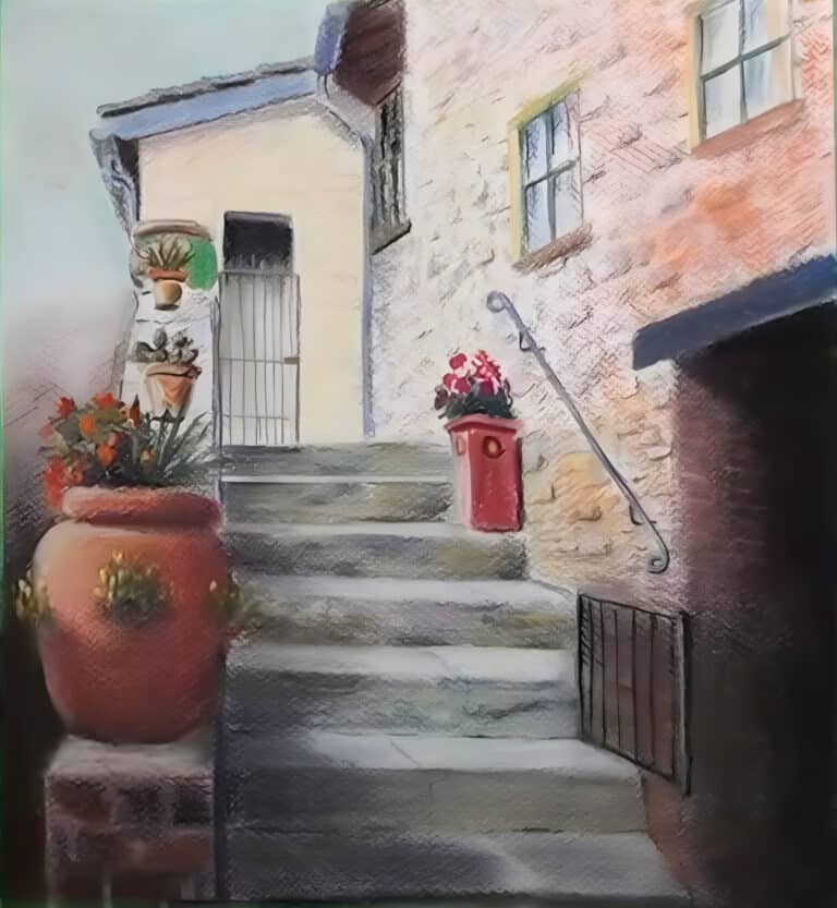 How to Draw Tuscan Steps in Pastel