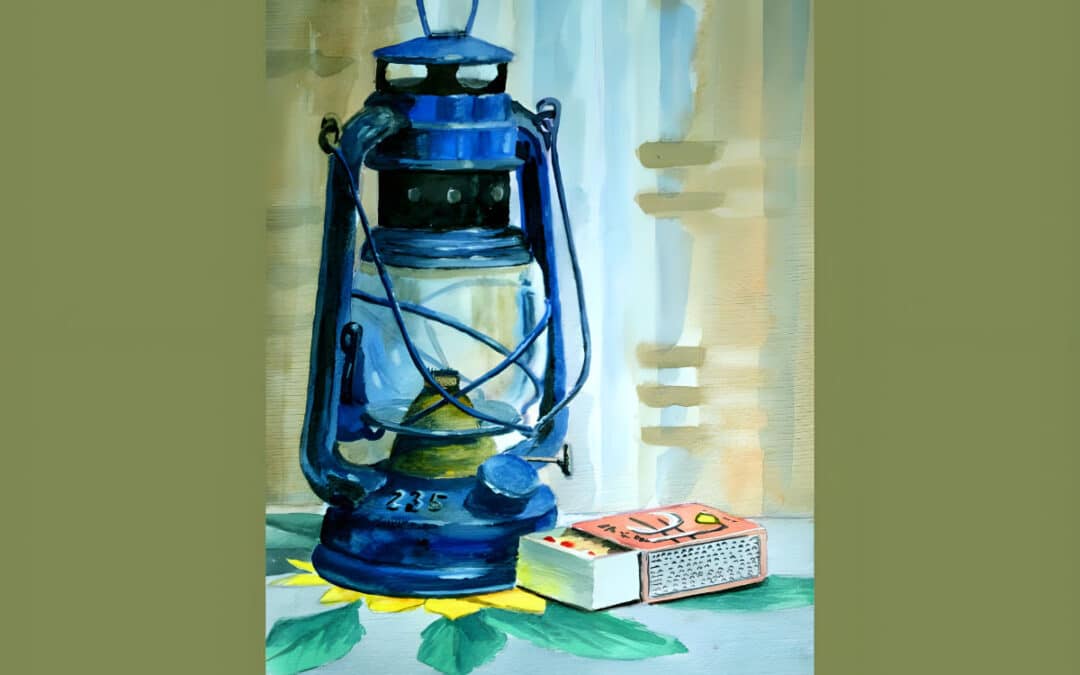 How to Paint a Hurricane Lamp in Watercolor