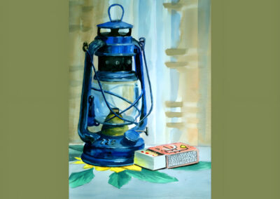 How to Paint a Hurricane Lamp in Watercolor