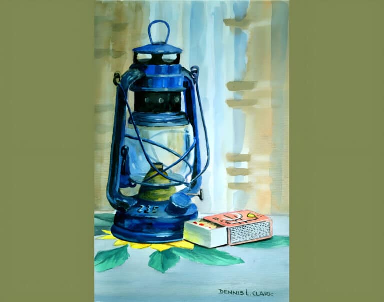 How to Paint a Hurricane Lamp in Watercolor