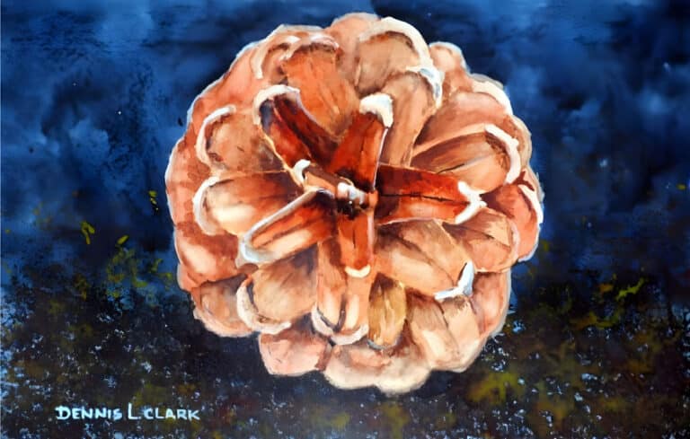 How to Paint a Pine Cone in Watercolor