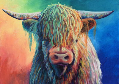 How to Paint a Rainbow Highland Cow