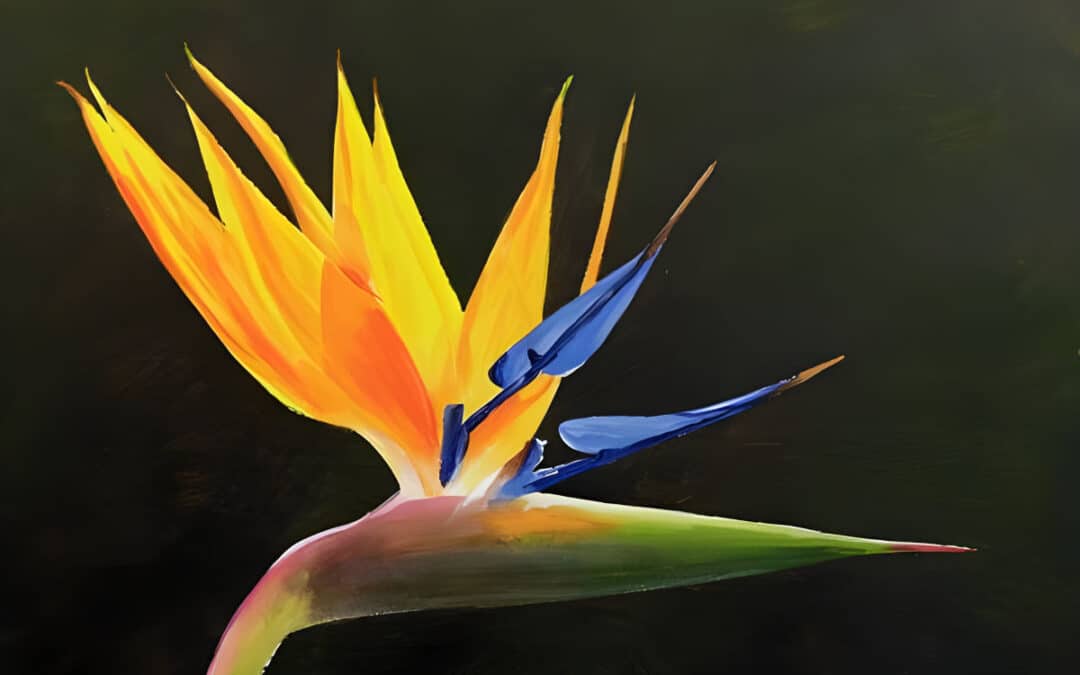 How to Paint a Strelitzia Flower in Acrylic
