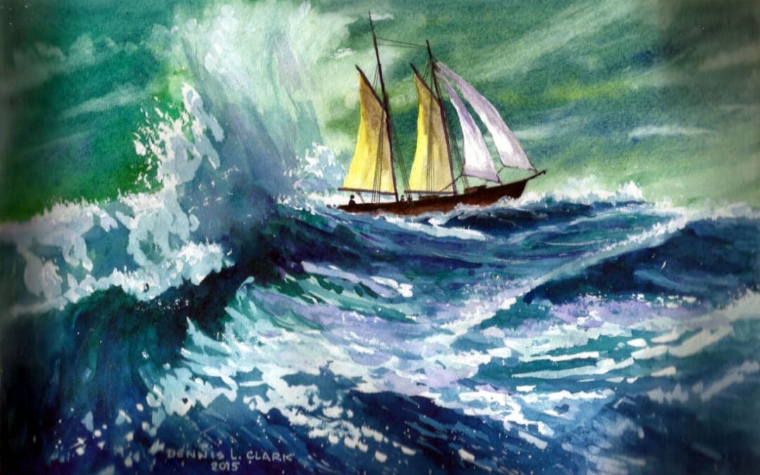 How to Paint a Boat In a Storm in Watercolor