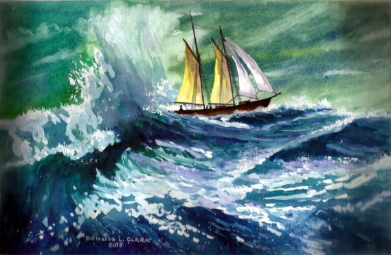 How to Paint a Boat In a Storm in Watercolor