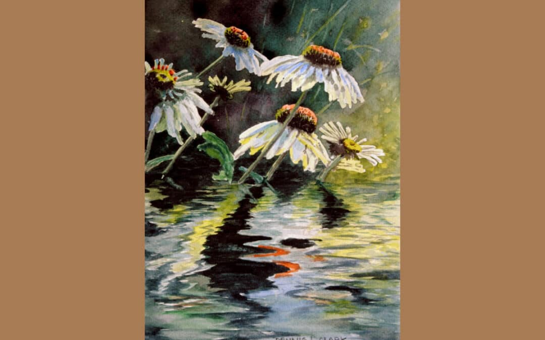 Paint Flower Reflections in Watercolor