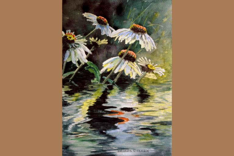 Paint Flower Reflections in Watercolor