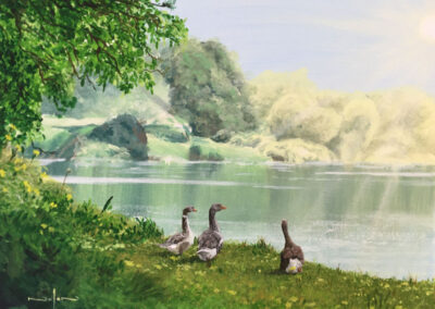 How to Paint Geese at a Lake in Acrylic