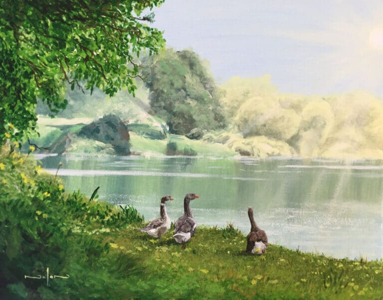 How to Paint Geese at a Lake in Acrylic