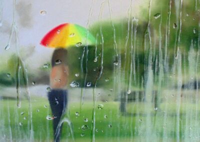 How to Paint Rain on the Window in Oil