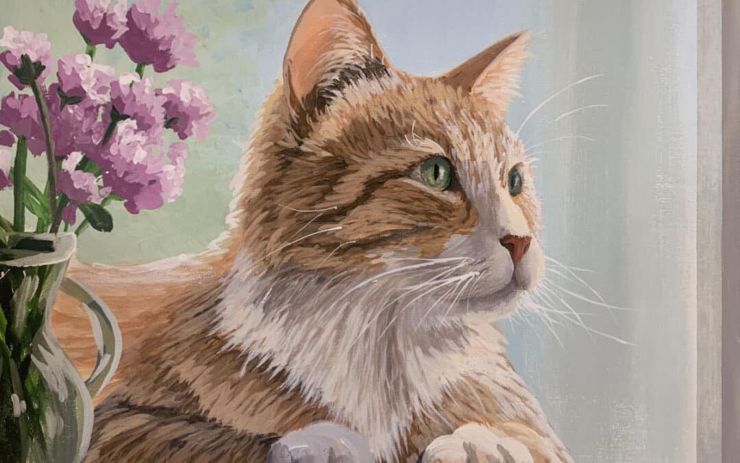 Impressionist Cat in Acrylic