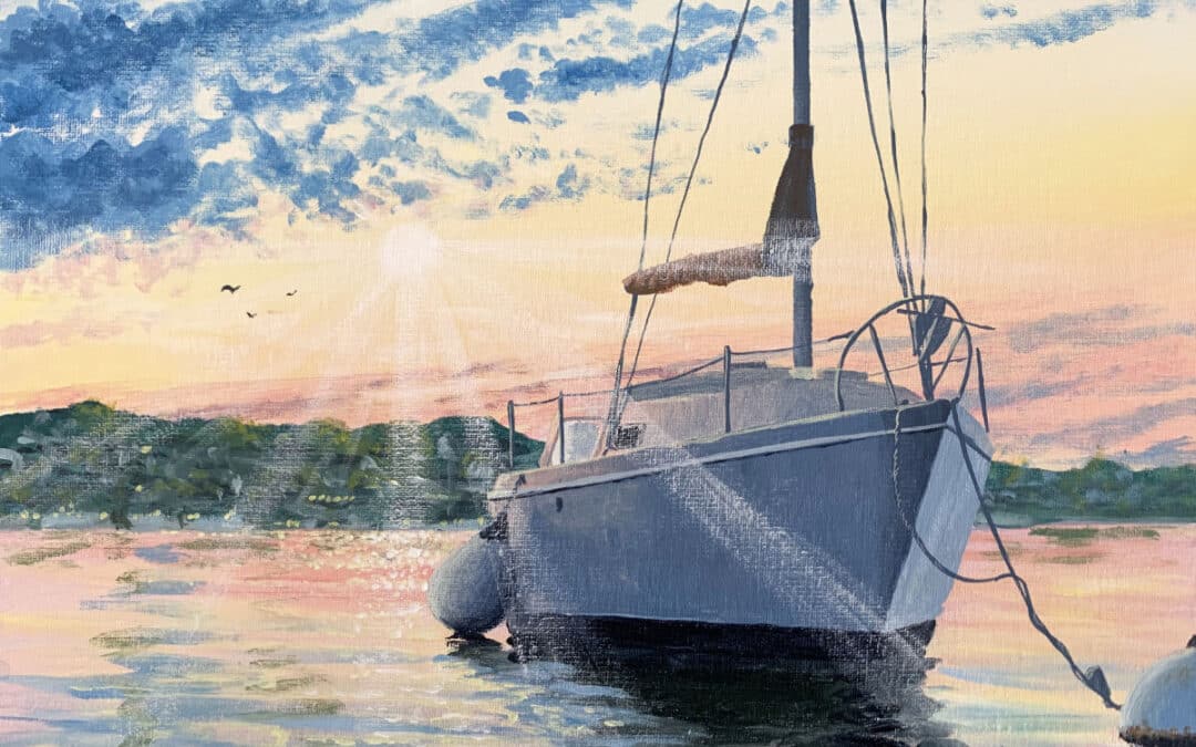 Paint a Boat at Sunset in Acrylic