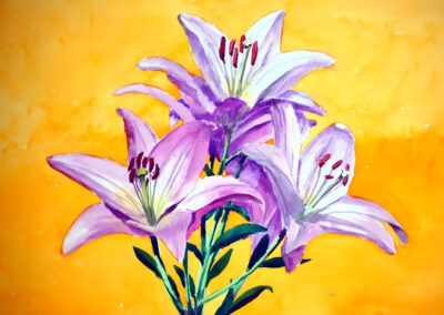 How to Paint Pink Lilies in Watercolor