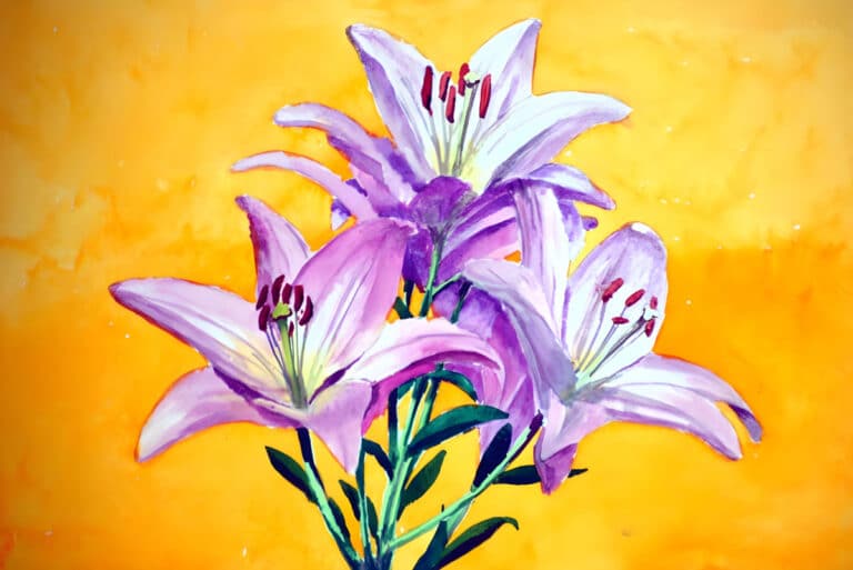 How to Paint Pink Lilies in Watercolor