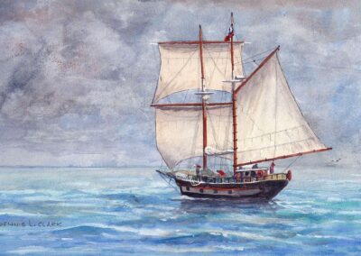 How to Paint a Tall Ship Sailboat in Watercolor