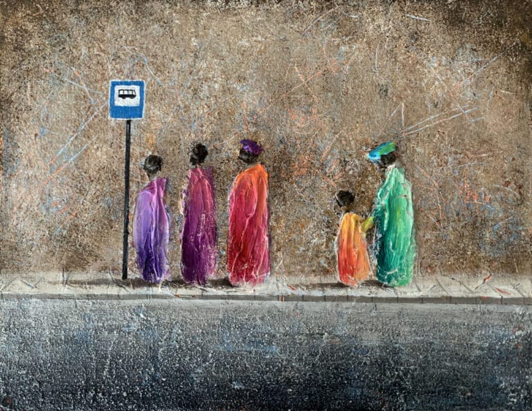 Textured Abstract Figure Painting