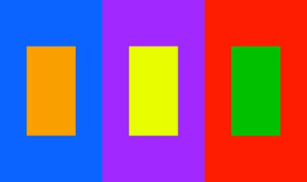 3 complementary colour example blocks