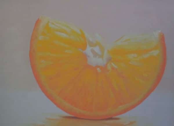 slice of orange painting before