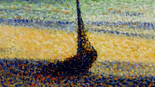 close up of the pointillism technique